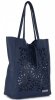 Kožené kabelka shopper bag Vittoria Gotti tmavě modrá V577